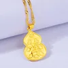 Anhänger Halsketten Messing vergoldet Lady Guan Shiyin Bodhisattva Buddha Halskette Schmuck Mode Wild National Style NecklacePendant