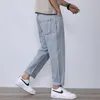 Mäns Jeans Män Loose Fit Ljus Blå Straight Cut Pants Oversized 2022 Ankomst Vårkläder Man Byxor Korea Style