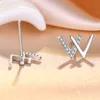 925 Gümüş w harfler saplama küpeleri moda parlayan kristal cz zirkon elmas tasarımcı küpeler küpe kulak yüzük takıları kadınlar için hediye