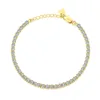 Теннисный браслет 925 Серебряные серебряные браслеты дизайнерские украшения для женщин белые красочные 5A кубические циркониевые золотые алмазные звень