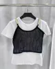 Casual Dresses Two Piece Sets With White Shirt Small Sweet Black hollow Out Braces Dress Shirt Lovely T-Shirt
