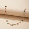 Collana girocollo Chian colorata bohémien per collare regolabile per gioielli con nappa in pietra di cristallo lucido da donna