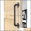 HANDLAR PLS Vintage Door Handle Antique Iron Art Industrial Style Bar Praktisk grepp för GATE Cabinet Shed Drop Delivery 2021 Hardware Bui