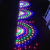 Strings 424LED 3pcs Peacock Curtain Icicle String Light Christmas Mesh Net Fairy Garland Wedding Party Backdrop LightLED LED