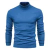 남성용 스웨터 겨울 터틀넥 두꺼운 남성 캐주얼 터틀 넥 솔리드 컬러 품질 따뜻한 슬림 풀오버 MenMen's