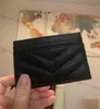 2022 Designer New Fashion Card Woman Mini Wallet Purse Color äkta läder Pebble Texture Womens Luxury Svart plånbok med låda