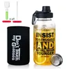 1000ml 700ml 600ml Glass Water Bottle Sports Outdoor Big Capacity Straw Stainless Steel Tea Filter Sleeve 220307