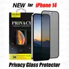 Protecteur d'écran de confidentialité Anti-peeping anti-espion Couverture complète Verre trempé Anti-éblouissement Pour iPhone 14 plus 13 12 mini 11 Pro max XR XS SAMSUNG A72 A52 A73 A53 avec boîte de vente au détail