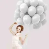 PCS White Party Balloons Inch White Balloons Matching Color Ribbon Theme Party Decoration Weddings Baby Shower Birthday J220711