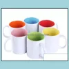 Mugs Drinkware Kitchen Dining Bar Home Garden 11Oz Selling Billet Sublimation Ceramic Mug Color Handle Inner Diy Transfer Heat Press Prin