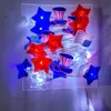 American Flag Lights Pentagram LED String Light 10ft 30LEDs USA Flag Decoration Lamp Powered by Battery 8 Modes Waterproof