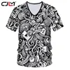 Summer Man Black white V Neck Tshirts Short Sleeve Tshirt 3D Printed Gambling dice Big Size 6XL Clothes Mens T shirt 220623