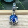 100% 925 Sterling Silver Murano Glass Cute Octopus Dangle Pendant Bead Fits European Pandora Jewelry Charm Bracelets