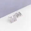 Tjej S925 Silver Needle Zircon Diamond Earring Letter H Stud Örhängen