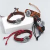 Gioielli di design vintage Bracciale in pelle a strati singoli per uomo Donna Charm Leaf Yin Yang Tai Chi Wrap Bracciali