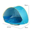 Baby Beach Tent Children Waterproof Pop Up sun Awning Tent UVprotecting Sunshelter with Pool Kid Outdoor Camping Sunshade Beach 220621