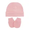 Hattar baby spädbarn anti skrapa bomullshandskar hatt set född mantens varm cap kit