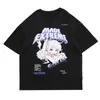 Women s clothing T Shirt Cartoon Anime Manga Girl Printed Tee Shirts Summer Loose Korea Harajuku Punk Top Hip hop Streetwear y2k 220602