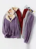 ATUENDO Hiver Chaud Velours Violet Pyjama Ensemble pour Femmes 100% Flanelle Atoff Maison Satin Vêtements De Nuit Mode Peluche Soie Doux Vêtements De Nuit 220329