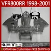 OEM KAYWORK FÖR HONDA VFR800RR INTERCEPOR VFR 800RR 800 CC RR 1998-2001 128NO.128 VFR-800 800CC VFR800R 1998 1999 2000 2001 VFR800 RR 98 99 00 01 Fays glansgrå