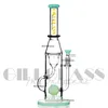 13.5 pulgadas Reciclador Bongs Tubo de bobina Vaso de vidrio Bong Timón Percolador Tuberías de agua Panal Perc Bubbler Pipe con 14 mm tazón de vidrio hookah