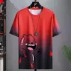 T-shirts pour hommes Summer Ice Silk T-shirt à manches courtes Tendance pour hommes Mode grande taille INS Casual Loose Gradient Shirt Hommes DropMen's