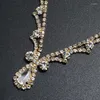 Hair Clips & Barrettes Luxury Crystal Headband For Women Boho Classic Vintage Jewelry Water Drop Rhinestone Bridal Band Wedding