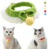 Cat Costumes Soft Crochet Dog Collar Adjustable Wool Necklace Sweet Pet Neck Accessories Cute Puppy Kitty Knitting Scarf Bowtie Gift