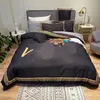 Fashion King Size Designer Bedding Set Covers 4 Pcs Letter Printed Silk All Style