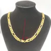 14K Italien Figaro Link Chain Collier Stamp solide Fine Gold GF 24quot 8mm9320928