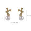 Dingle ljuskrona 2022 koreansk modestil lyxig zirkon båghänge örhängen pärla enkla mångsidiga damer bröllop smycken gåvor