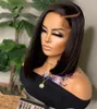 12Inch 180Density Cut Short Bob Straight Glueless Side Part Lace Front Wig For Black Women With Baby Hair Natural Hairline Daily 8875832