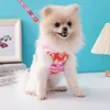 Fashion Gradient Color Dog Harnds LEASHES PLUS avec PRESSE PRÉTONNE PRÉTONNEMENT PORTE SUPER SUPER SOUPE SOUPE APPRESTABLE ARRESTES PET AGRABLÉS LÉGERT