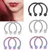 Cône Spike Fer À Cheval Circulaire Septum Nez Anneau En Acier Chirurgical Mamelon Cerceaux Nez Septum Sourcil Oreille Piercing Corps Bijoux GC1189