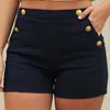 BigSweety Summer Summer Solid Color High Chaist Shorts Mulheres casuais Moda fino e esbelta qualidade elástica 220630