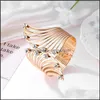 Charm Bracelets Pretty Wing Bracelet For Women Chic Jewelry Gold Color Wrap Fashion Accessories Alloy Cuff Bangle Carshop Carshop2006 Dhhn7