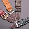 Watch Bands Oil Wax Genuine Leather Strap Band Women Men Cowhide Watchband 18 20 22 24mm Clock Bracelet Blue Red Yellow Green BeltWatch Hele