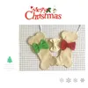 Dog Bones Christmas Socks Santa Claus Candy Stocking Bowknot Sock Xmas Tree Pendant Festival Party Decoration B0714