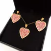 Designer Love Orecchini per donne Diamanti Pink Collane a cuore designer Set di gioielli set di lusso Orenatura Oro