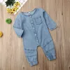 幼児用赤ちゃんブロトーナガールボーイ服ソフトデニムロンパープレイスーツジャンプスーツの衣装61