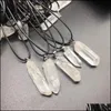 Arts And Crafts Trendy Natural White Crystal Pillar Energy Healing Stone Pendant Necklace Rope Women Jewelry Facto Sports2010 Dhgrj