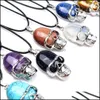 Arts And Crafts 22X42Mm Natural Stone Pendant Crystal Skl Necklace Amethyst Blue White Quartz Chakra Healing Jewelry For Sports2010 Dhrjy