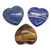 Pendant Necklaces 1pc Heart Shaped Ring Cabochons Natural Semi-precious Stone Pendants Tiger Eye Lapis Lazuli DIY For Making Necklace 40mm S