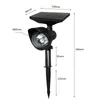 LED Solar Lawn Lamp Outdoor Waterproof Rotatable RGB Projector Light 2400mAh Garden Landscape Lighting