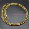 Chains 8-40" 12mm Charming Jewelry 316L Stainless Steel Gold Color Cuban Curb Link Chain Mens Boys Necklace ToneChains