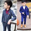 Kid Blazer Suits 212yrs 어린 소년 셔츠 재킷 조끼 팬트 4 파트 슬림 어린이 의상 웨딩 플라워 보이 드레스 2227U5704805