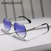 Kingseven Design Vintage Fashion Sun Glasses Rimles Okulary przeciwsłoneczne gradientowe obiektyw Designer de Sol Feminino 220514