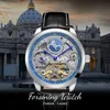 Zegarek Forsinig Watch Automatyczne mechaniczne męskie zegar skórzany pasek męski Mass Mass
