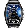 Orologi da polso Frank Stesso design Orologio meccanico Tourbillon in pelle in edizione limitata Muller Uomo Tonneau Top Regalo maschile Iris22