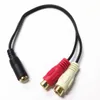 2 Female 3.5mm 3.5 Plug to DUAL RCA AV Jack Converter Adapter audio Cable Cables